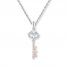 Key Necklace Diamond Accents Sterling Silver/10K Gold