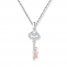 Key Necklace Diamond Accents Sterling Silver/10K Gold