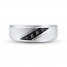 Men's Black Diamond Wedding Band 1/5 ct tw Round-cut 10K White Gold