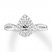 Diamond Engagement Ring 1/2 ct tw Pear/Round 14K White Gold