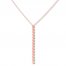 Disc Drop Necklace 14K Rose Gold 16-18" Adjustable