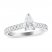 Certified Diamond Engagement Ring 1 ct tw Pear/Round 14K White Gold