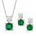 Boxed Set Lab-Created Emeralds Sterling Silver