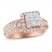 Diamond Engagement Ring 2 ct tw Princess/Round 14K Rose Gold