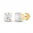 Diamond Solitaire Earrings 1 ct tw Round-cut 10K Yellow Gold