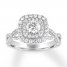 Diamond Engagement Ring 1-1/6 ct tw Round-cut 14K White Gold