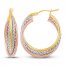 Triple Twist Hoop Earrings 14K Tri-Tone Gold