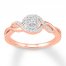 Diamond Promise Ring 1/5 Carat tw Round-cut 10K Rose Gold