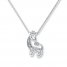 Giraffe Necklace Diamond Accents Sterling Silver