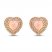 Pink Lab-Created Opal & White Lab-Created Sapphire Heart Earrings 10K Rose Gold
