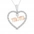Diamond Mom/Heart Necklace 1/20 ct tw 10K Two-Tone Gold 18"