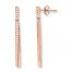 Diamond Bar Earrings 3/8 ct tw Round-cut 10K Rose Gold