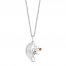 Disney Treasures Nightmare Before Christmas Mother of Pearl/Citrine Necklace Sterling Silver/10K Rose Gold 17"