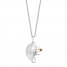 Disney Treasures Nightmare Before Christmas Mother of Pearl/Citrine Necklace Sterling Silver/10K Rose Gold 17"
