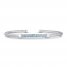 Blue Topaz Bar Cuff Bracelet Sterling Silver