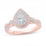 Diamond Engagement Ring 1/2 ct tw Pear/Round 10K Rose Gold