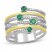 Lab-Created Emerald & Diamond Ring 1/4 ct tw Sterling Silver/10K Yellow Gold
