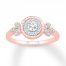 Diamond Ring 1/3 ct tw Round-cut 10K Rose Gold