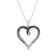 Black/Brown/White Diamond Heart Necklace 1/3 ct tw Sterling Silver 18"