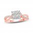 Diamond Engagement Ring 3/4 ct tw Round-cut 14K Rose Gold