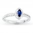 Stackable Ring Lab-Created Sapphire Sterling Silver