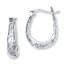 Oval Hoop Earrings Sterling Silver