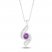 Amethyst & Diamond Necklace Sterling Silver 18"