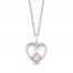 Hallmark Diamonds Lab-Created Opal Necklace 1/10 ct tw Round-Cut Sterling Silver 18"