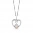 Hallmark Diamonds Lab-Created Opal Necklace 1/10 ct tw Round-Cut Sterling Silver 18"