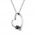 Black Diamond Accent Heart Necklace 10K White Gold
