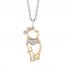 Disney Treasures Winnie the Pooh Diamond Necklace 1/20 ct tw Sterling Silver/10K Yellow Gold