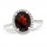 Garnet & White Lab-Created Sapphire Ring Sterling Silver