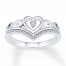 Heart Ring 1/10 ct tw Diamonds Sterling Silver