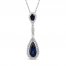 Blue & White Lab-Created Sapphire Necklace Sterling Silver 18"