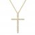 Diamond Cross Necklace 1/5 ct tw Round-cut 10K Yellow Gold