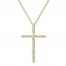 Diamond Cross Necklace 1/5 ct tw Round-cut 10K Yellow Gold