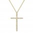 Diamond Cross Necklace 1/5 ct tw Round-cut 10K Yellow Gold
