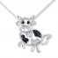 Diamond Cow Necklace 1/20 ct tw Black/White Sterling Silver