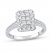 Diamond Engagement Ring 7/8 ct tw Princess/Round 10K White Gold