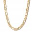Men's Figaro Link Necklace 10K Yellow Gold 24" Length