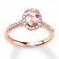 Previously Owned Morganite Engagement Ring 1/4 ct tw Diamonds 14K Rose Gold