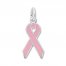 Breast Cancer Ribbon Pink Enamel Sterling Silver Charm