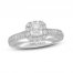 Neil Lane Diamond Engagement Ring 7/8 ct tw Cushion/Round 14K White Gold