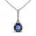 Blue Sapphire & Diamond Accent Necklace 10K White Gold 18"