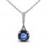 Blue Sapphire & Diamond Accent Necklace 10K White Gold 18"