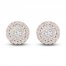Diamond Halo Stud Earrings 1 ct tw Round-Cut 10K Rose Gold