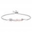 Hallmark Diamonds Arrow Bolo Bracelet 1/20 ct tw Sterling Silver/10K Rose Gold