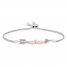 Hallmark Diamonds Arrow Bolo Bracelet 1/20 ct tw Sterling Silver/10K Rose Gold