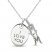 White Lab-Created Sapphire 'I Love You Mom' Necklace Sterling Silver 18"