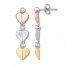 Signature Heart Diamond Earrings 1/8 ct tw St. Silver/10K Gold